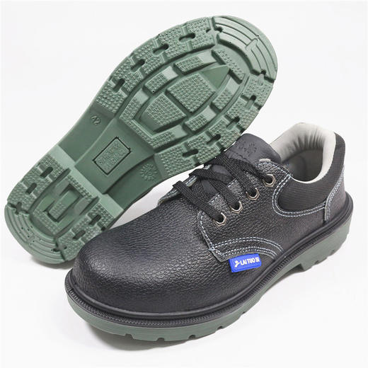 【莱托斯809双钢】安全鞋防砸防穿刺AN1标准 二层牛皮 荔枝纹 高密度PU大底劳保鞋 商品图1