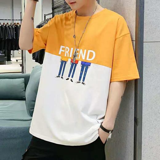 LW36男士拼接落肩T恤，潮牌 商品图0