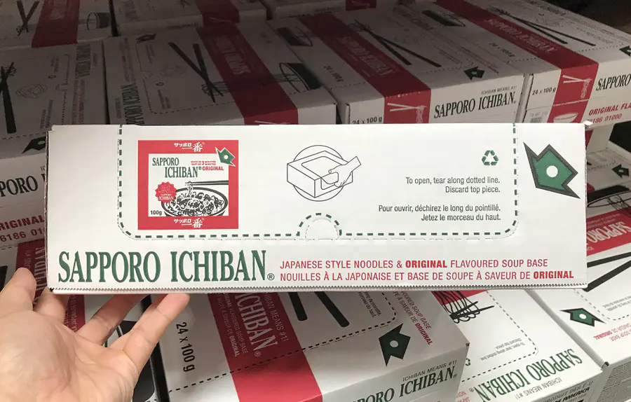 一箱装 24包 札幌一番 Sapporo Ichiban 原味叉烧拉面costco版 100g 24包 温哥华直邮