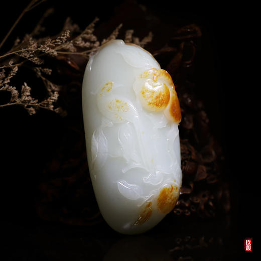 和田玉（白玉）独籽把件--喜鹊登枝   198.85g 商品图0