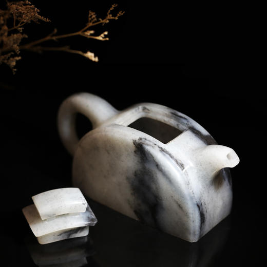 和田玉（青花）玉壶--瓦当壶（宋鸣放6654） 253.36g 商品图3