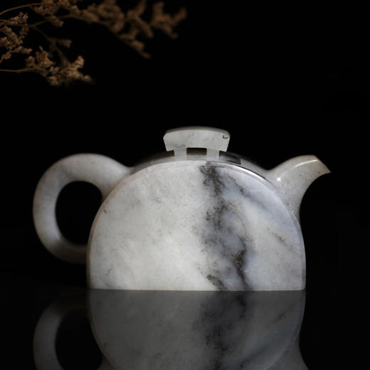 和田玉（青花）玉壶--瓦当壶（宋鸣放6654） 253.36g 商品图1