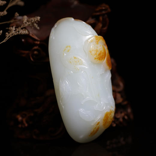 和田玉（白玉）独籽把件--喜鹊登枝   198.85g 商品图2