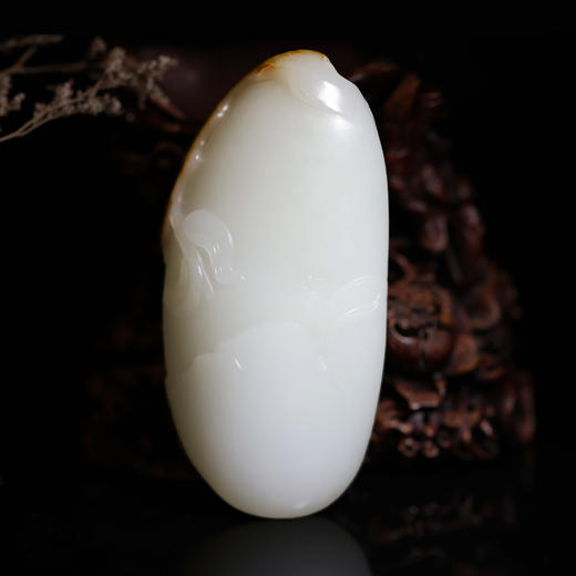 和田玉（白玉）独籽把件--喜鹊登枝   198.85g 商品图1