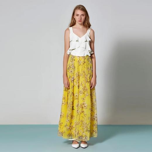 庄周梦蝶手绘印花真丝大摆裙裤 商品图2