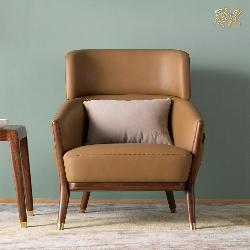 铜师傅 铜木主义 米兰阳光客厅 休闲椅 休闲沙发 黑胡桃 实木家具