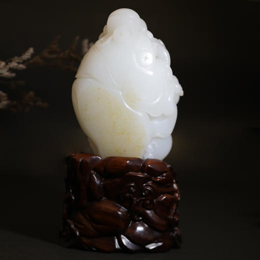 和田玉（羊脂玉）独籽摆件--招财进宝（黄小林） 商品图1