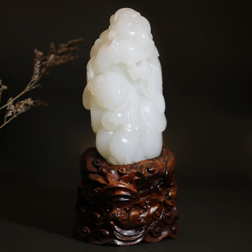 和田玉（羊脂玉）独籽摆件--招财进宝（黄小林） 商品图2