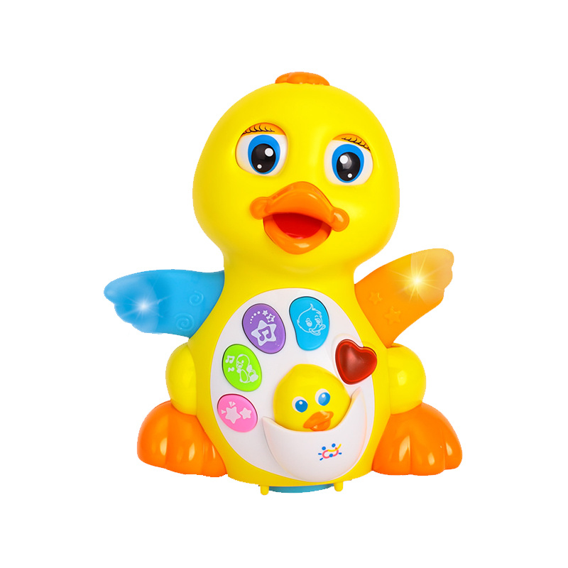 汇乐玩具摇摆鸭子小黄鸭电动万向玩具