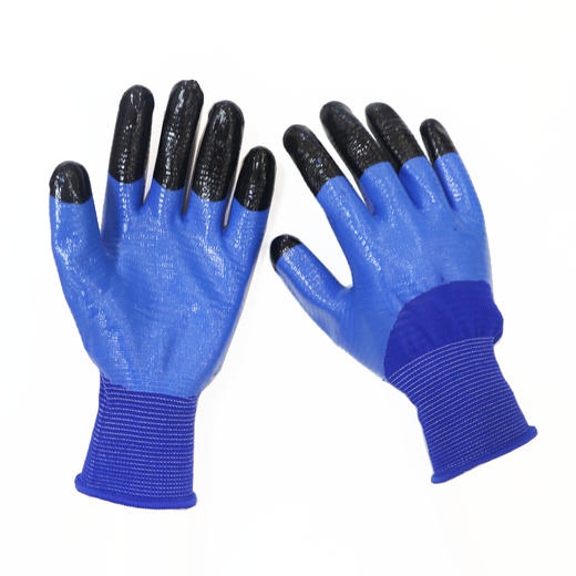 『LTS-513』莱托斯耐磨丁腈手套 尼龙乳胶涂胶手套 蓝纱蓝丁青手套 商品图2