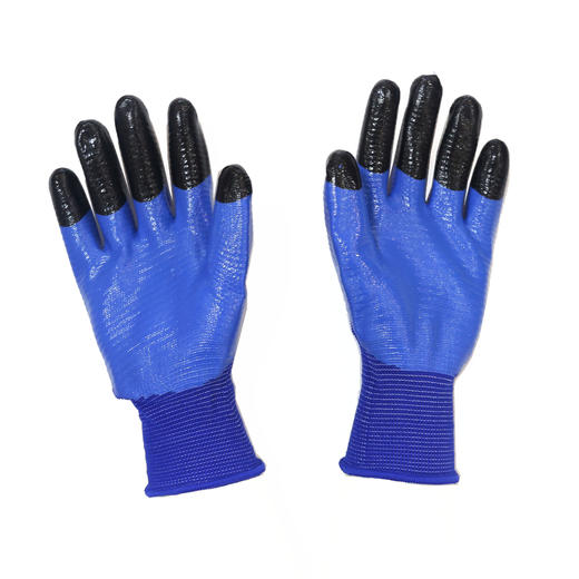 『LTS-513』莱托斯耐磨丁腈手套 尼龙乳胶涂胶手套 蓝纱蓝丁青手套 商品图1