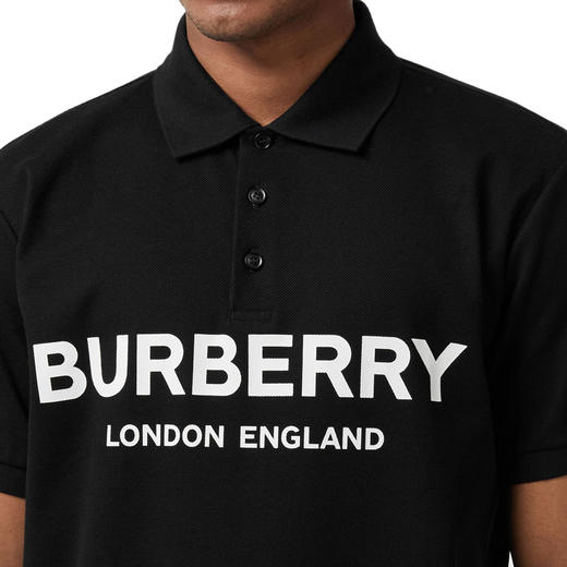 burberry 巴宝莉 男士黑色棉质透气舒适短袖t恤 8009497
