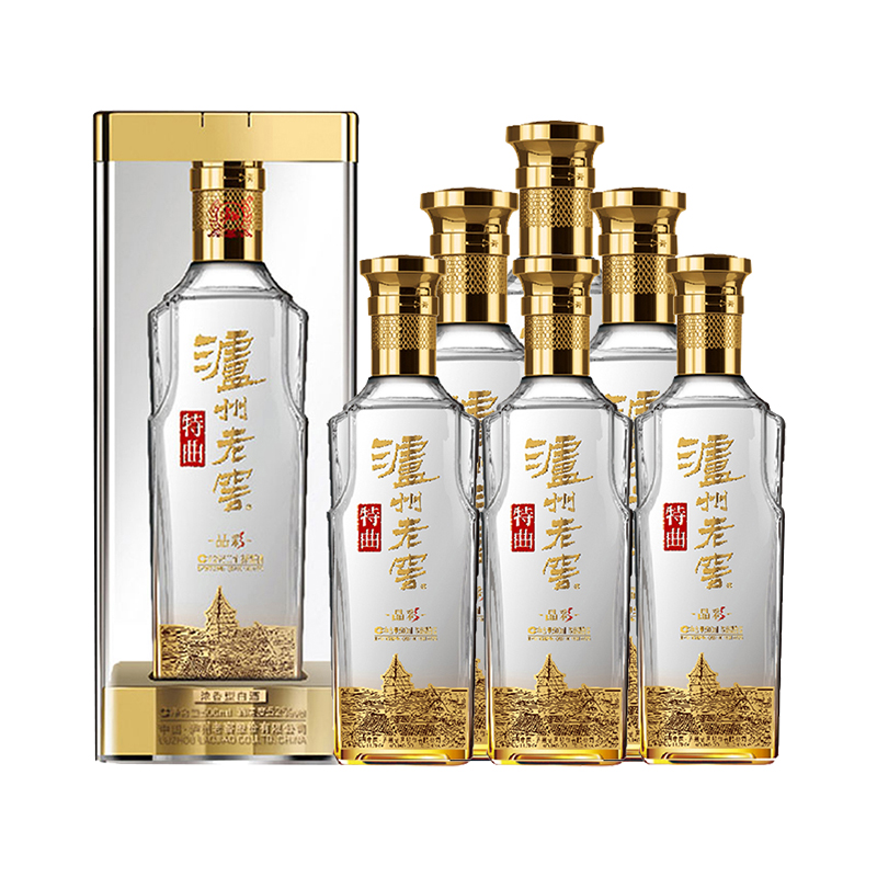 特曲官旗52度泸州老窖特曲酒晶彩500ml6
