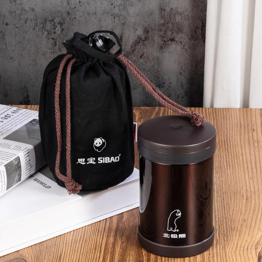 思宝旗舰店北极熊真空保温杯实用焖烧杯户外家用304不锈钢便携水杯 商品图4