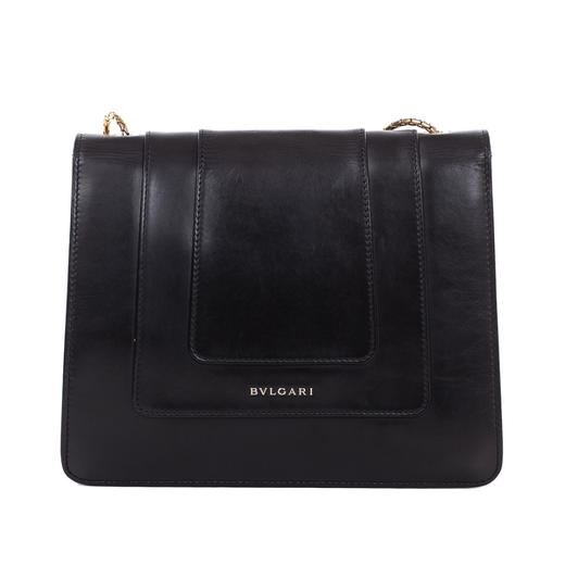 a  bvlgari 宝格丽 serpenti forever 经典款黑色牛皮蛇头包