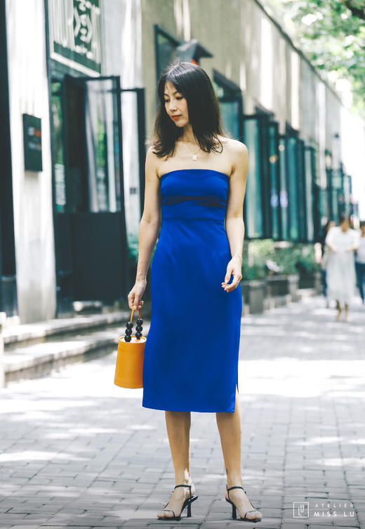 AtelierMissLu / Kelly-皇家蓝两穿抹胸裙 商品图7