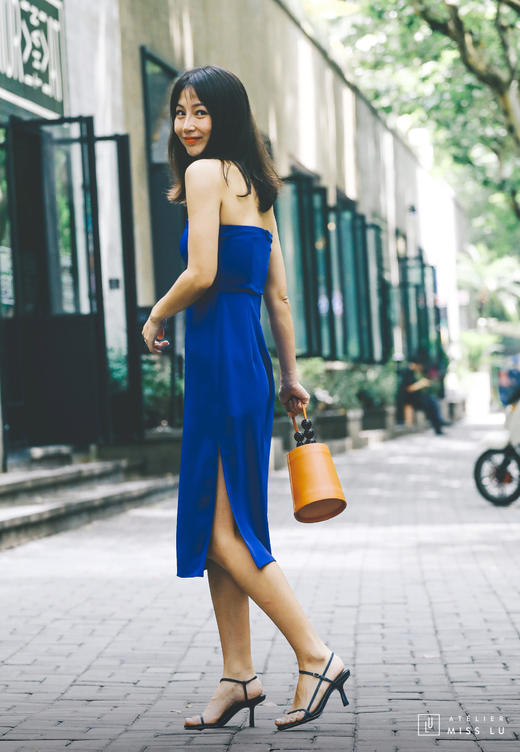AtelierMissLu / Kelly-皇家蓝两穿抹胸裙 商品图3