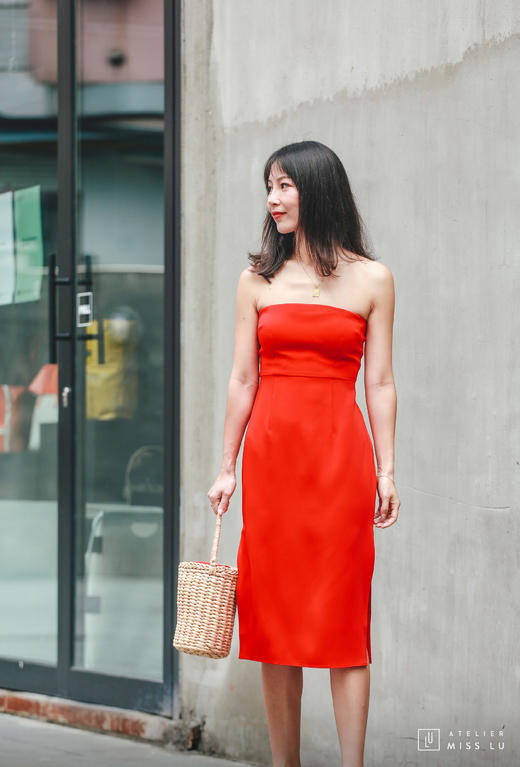 AtelierMissLu / Kelly-嘉年华红两穿抹胸裙 商品图7