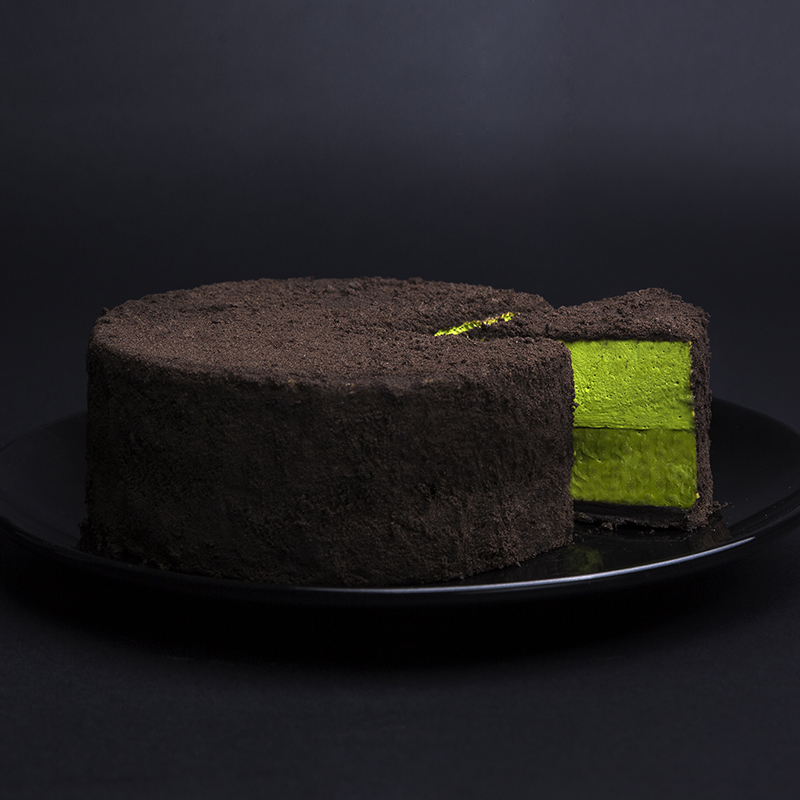 黑松露抹茶双层芝士蛋糕 / 抹茶浓郁鲜香，浓茶控芝士控必尝