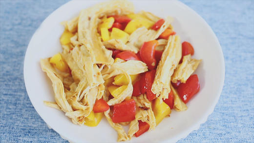 孕中期食谱 | 孕期吃什么补钙好？试试彩椒炒腐竹，素食妈妈最爱 商品图0