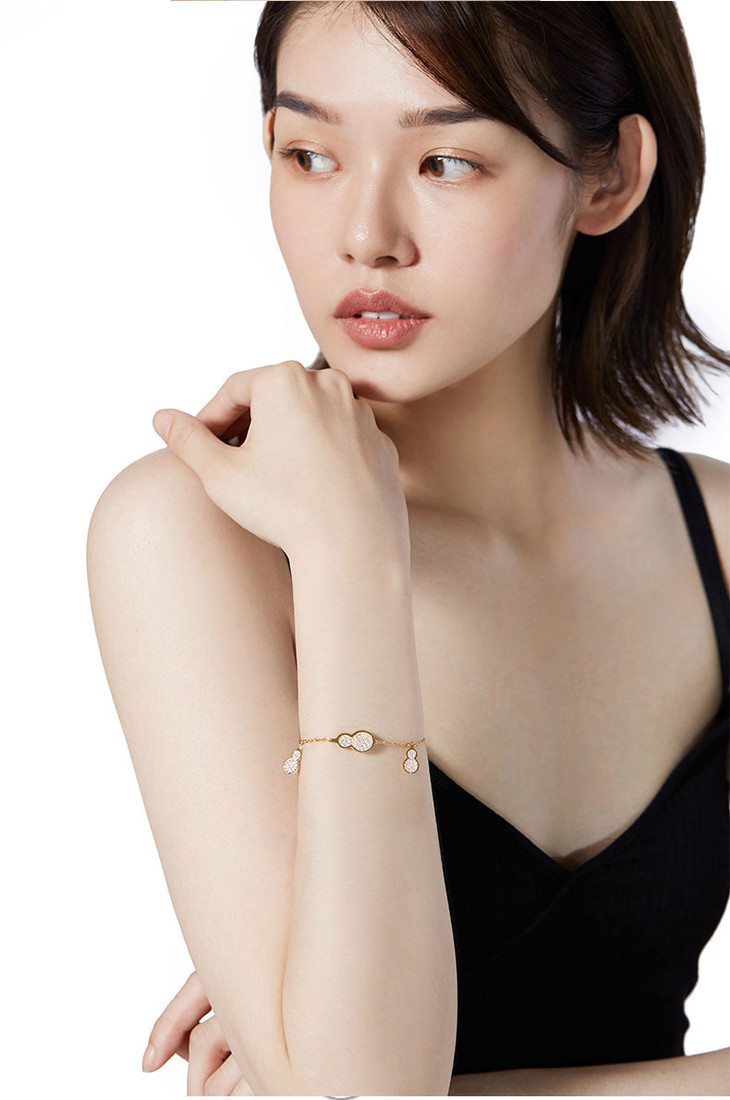 三福小葫芦 水钻手链