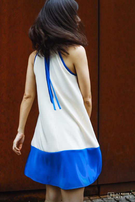 AtelierMissLu / Lola-拼色挂脖连身裙 商品图5