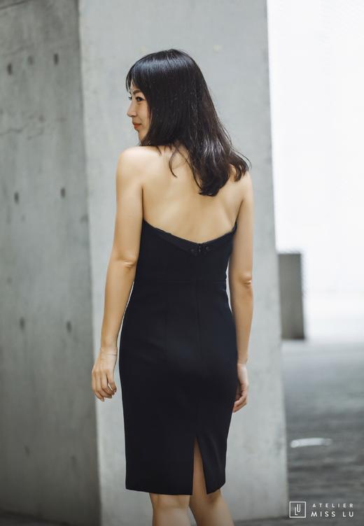 AtelierMissLu / Anne-黑白拼色立体小抹胸 商品图5