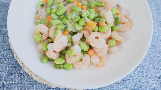孕中期食谱 |  孕期吃什么有利于胎儿大脑发育？毛豆炒虾仁，营养丰富 商品图0