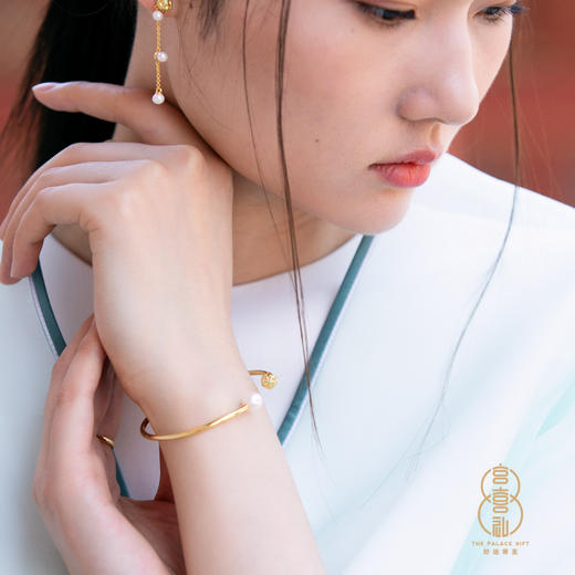 【福禄双全】珍珠银镀金手镯系列 宫喜礼故宫文创