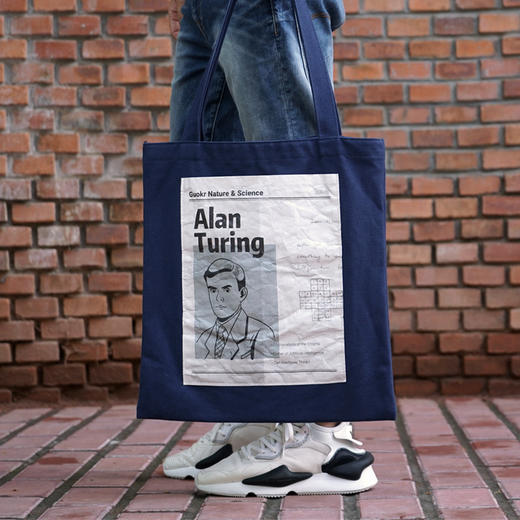 下架 科学家系列帆布袋 大容量原创复古报纸风环保单肩手提袋 商品图2