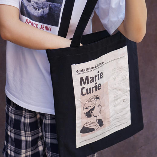 下架 科学家系列帆布袋 大容量原创复古报纸风环保单肩手提袋 商品图3