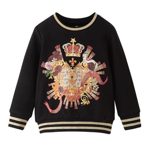 男童黑色印花卫衣 商品图4