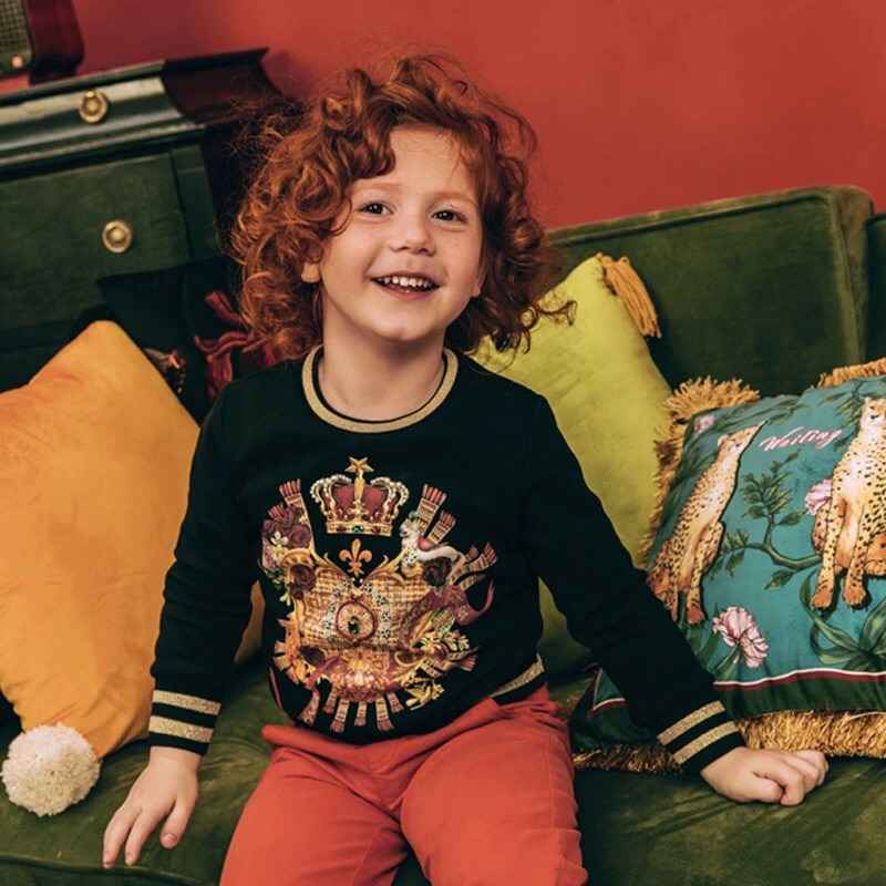 男童黑色印花卫衣