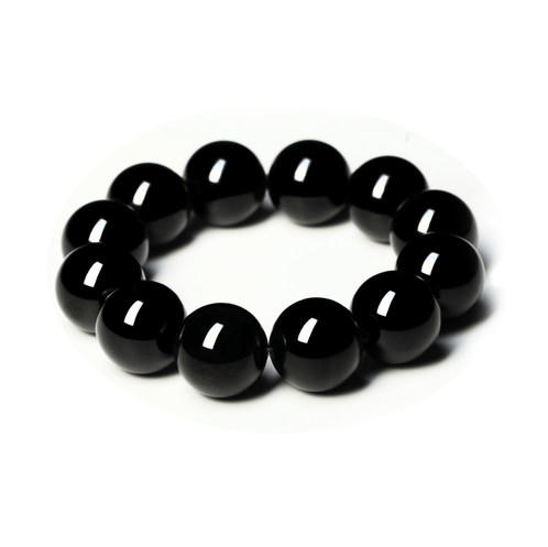 好运吉品 纯黑乌金黑曜石手串【大气 美观 招财 旺运】