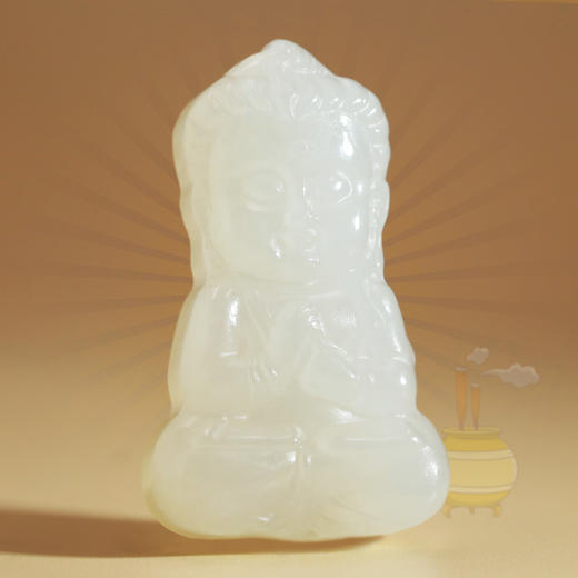 和田玉（羊脂玉）挂件--宝宝佛 约8g 商品图2