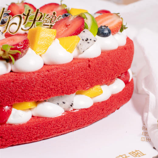 一见钟情-红丝绒心形鲜果蛋糕 商品图2