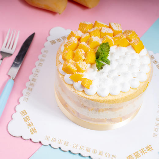 芒果来啦-鲜果奶油裸蛋糕 商品图0