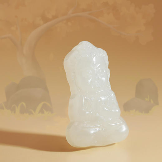 和田玉（羊脂玉）挂件--宝宝佛 约8g 商品图1