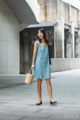 AtelierMissLu / Aria-云雾蓝飘带装饰连身裙