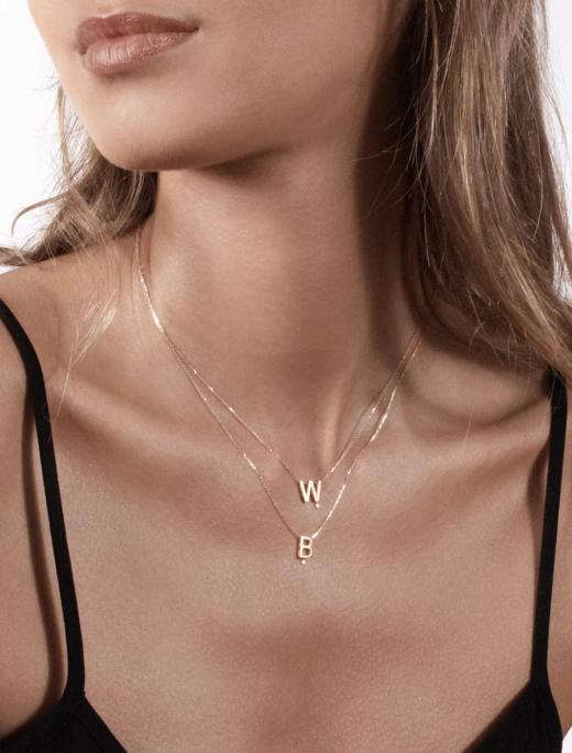 订购6周到｜Vanrycke-高光时刻-专属字母B-18K玫瑰金 钻石 项链［法国设计师］ 商品图3