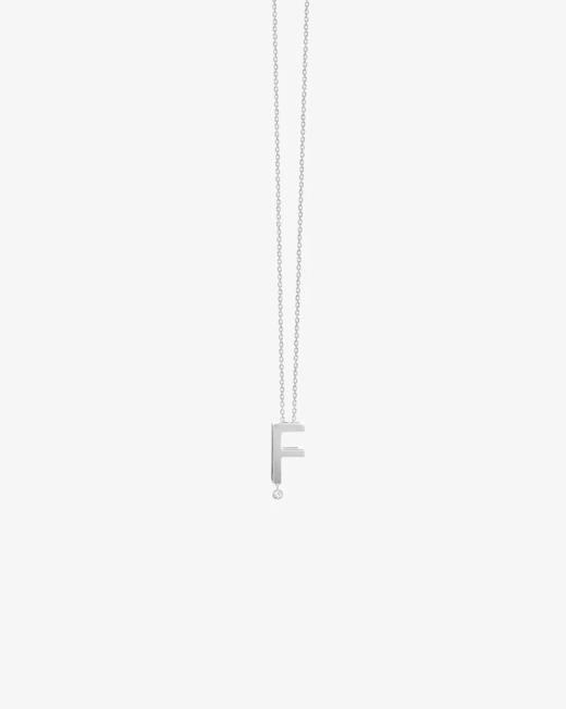 订购6周到｜Vanrycke-高光时刻-专属字母F-18K白金 钻石 项链［法国设计师］ 商品图2