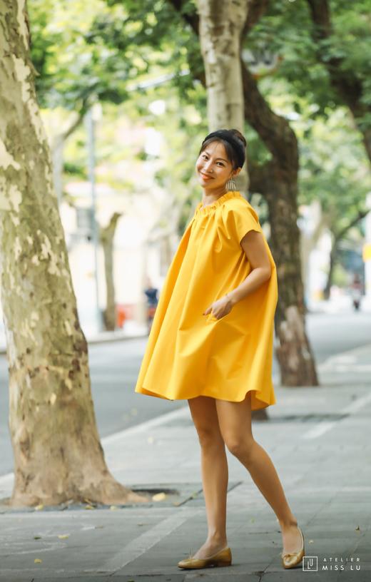AtelierMissLu / Avery-流心黄褶领连身裙 商品图3