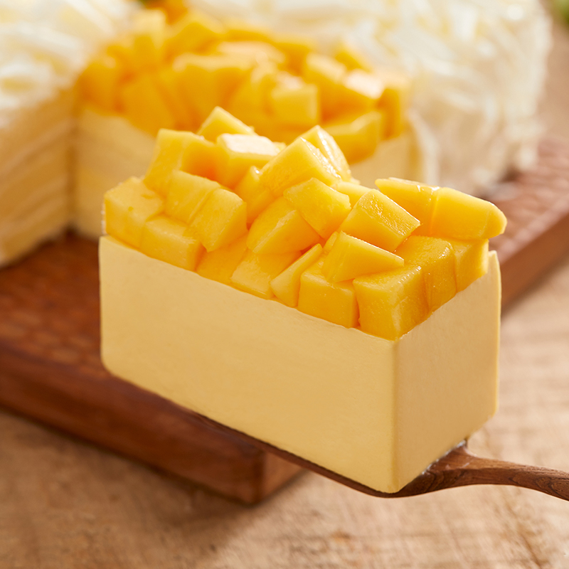 更健康更好吃】榴芒双拼蛋糕(长寿)