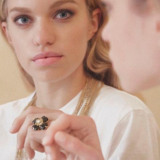 北京仓｜Goossens Paris-Trefle-天然黑色玛瑙 珍珠 戒指［法国设计师］ 商品图6