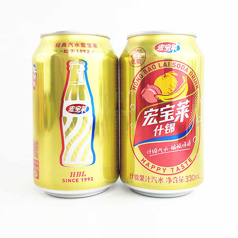 宏宝莱什锦味汽水【330ml*24罐 整箱】