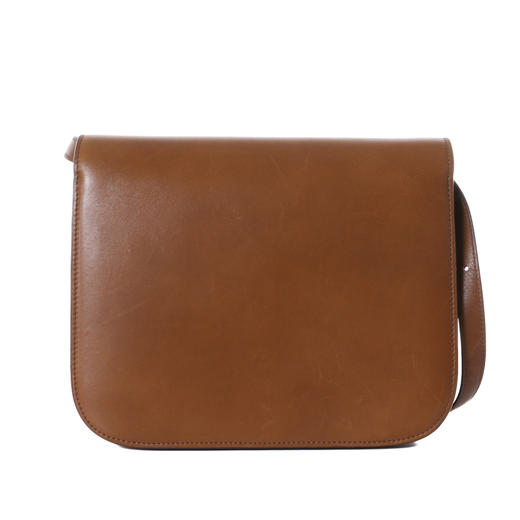 celine 思琳 classic box 经典款棕色光面皮中号豆腐包