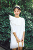 AtelierMissLu / Liza-白色褶皱装饰连身裙 商品缩略图1