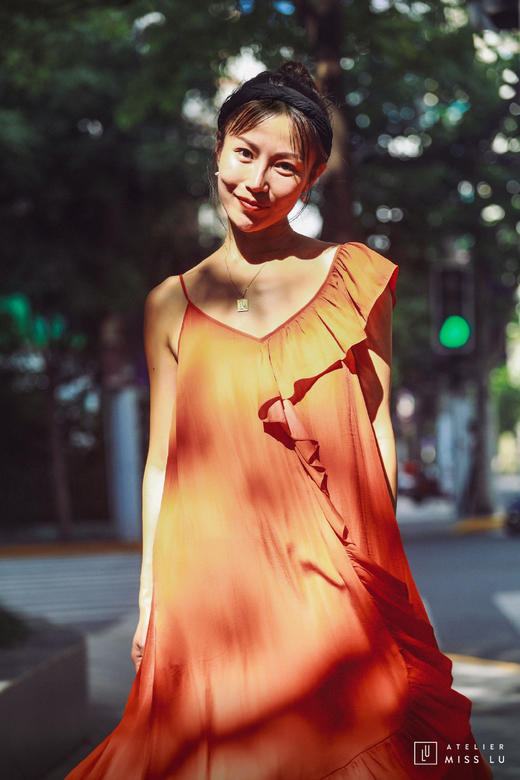 AtelierMissLu / Alicia-探戈红褶皱装饰吊带裙 商品图2