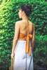 AtelierMissLu / Nisha-蜜杏黄挂脖露背飘带上衣 商品缩略图2