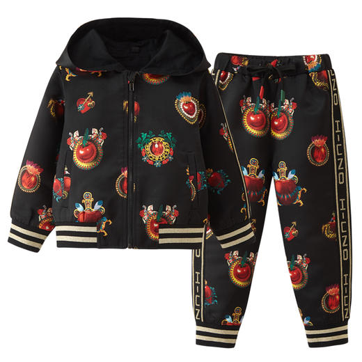 黑色印花贵气经典儿童套装 商品图4